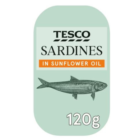 Tesco Sardines In Sunflower Oil 120G