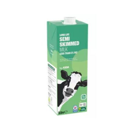 ASDA Long Life Semi Skimmed Milk - 1L